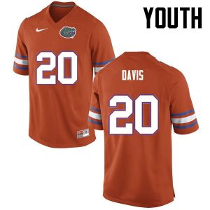 Youth Florida Gators #20 Malik Davis NCAA Nike Orange Authentic Stitched College Football Jersey COI5262AH